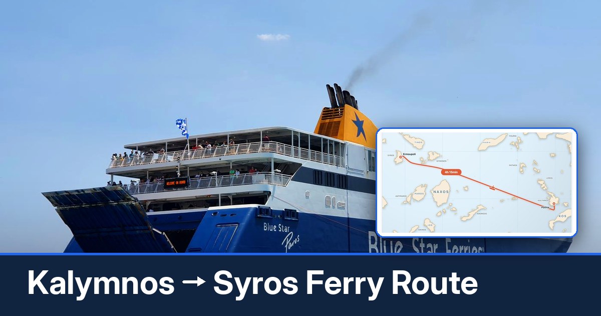 Kalymnos to Syros ferry route summary