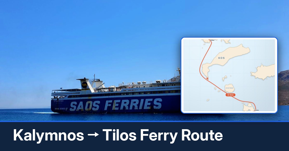 Kalymnos to Tilos ferry route summary