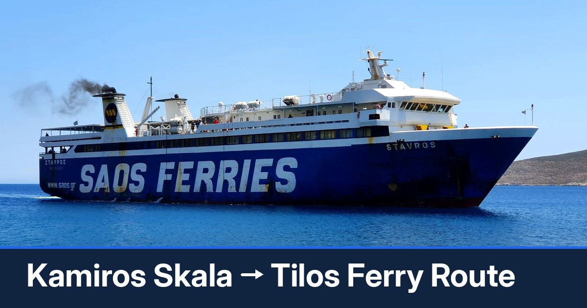 Kamiros Skala to Tilos ferry route summary