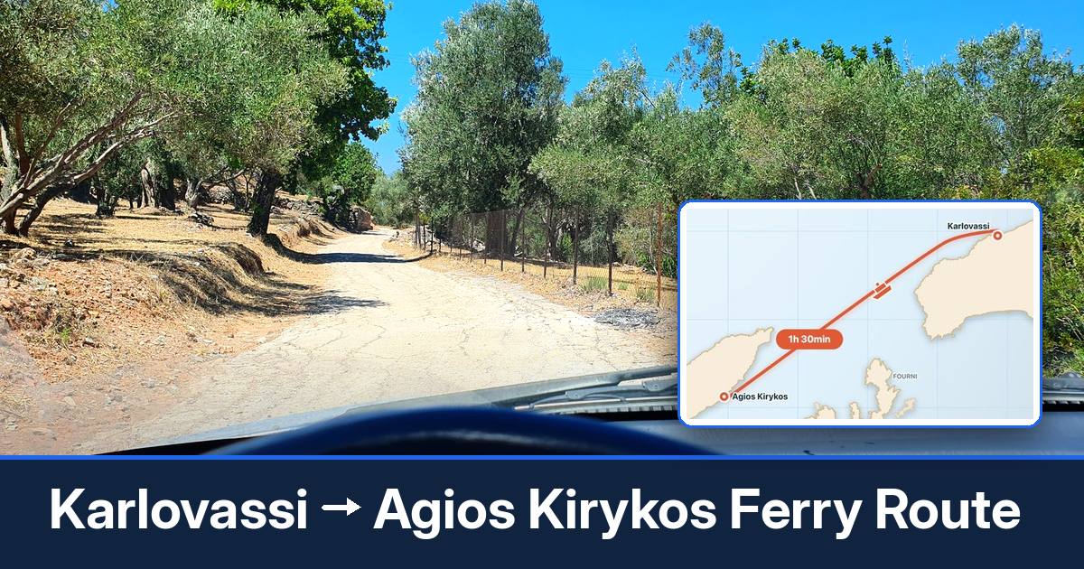 Karlovassi to Agios Kirykos ferry route summary