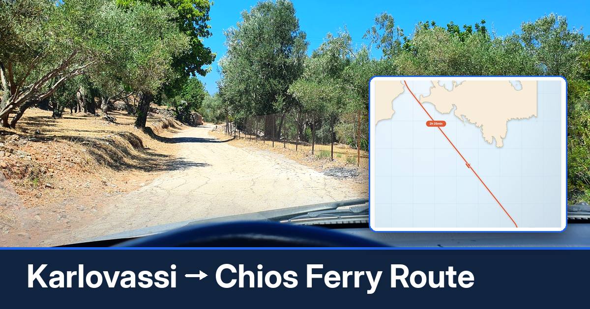Karlovassi to Chios ferry route summary