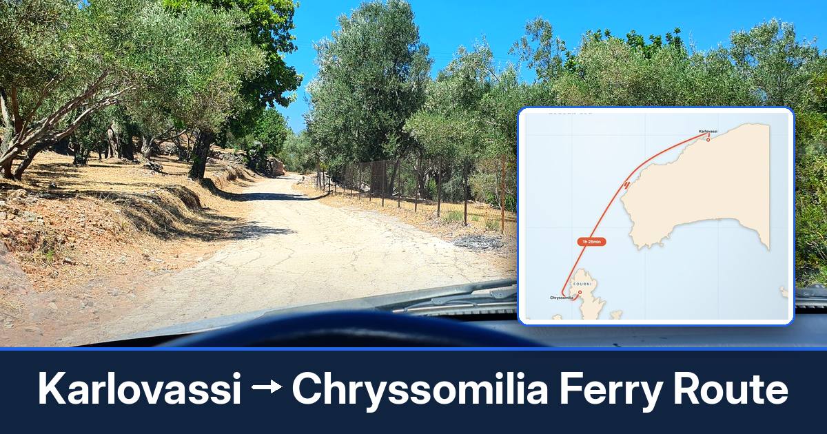 Karlovassi to Chryssomilia ferry route summary