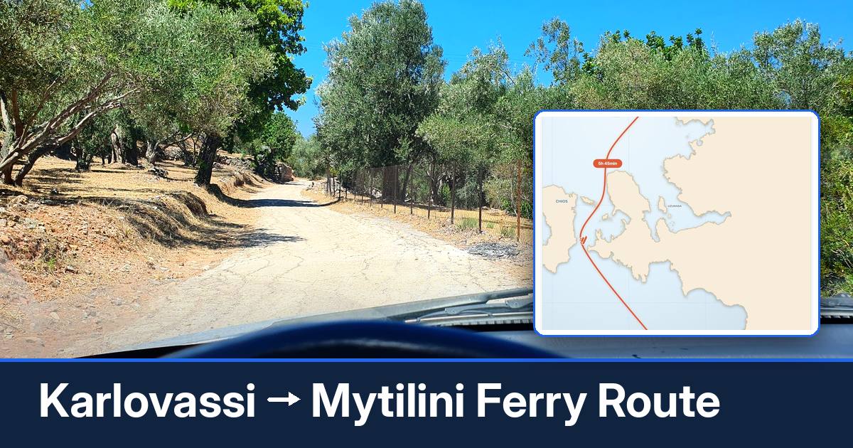 Karlovassi to Mytilini ferry route summary