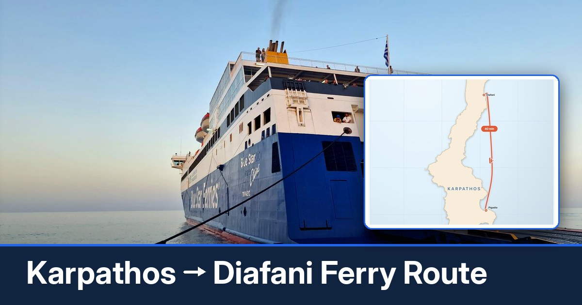 Karpathos to Diafani ferry route summary