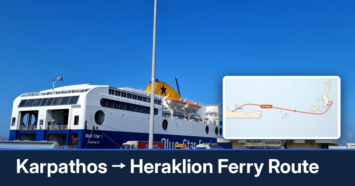 Karpathos to Heraklion ferry route summary