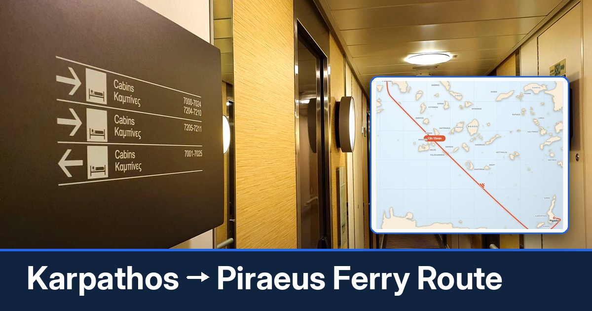 Karpathos to Piraeus ferry route summary
