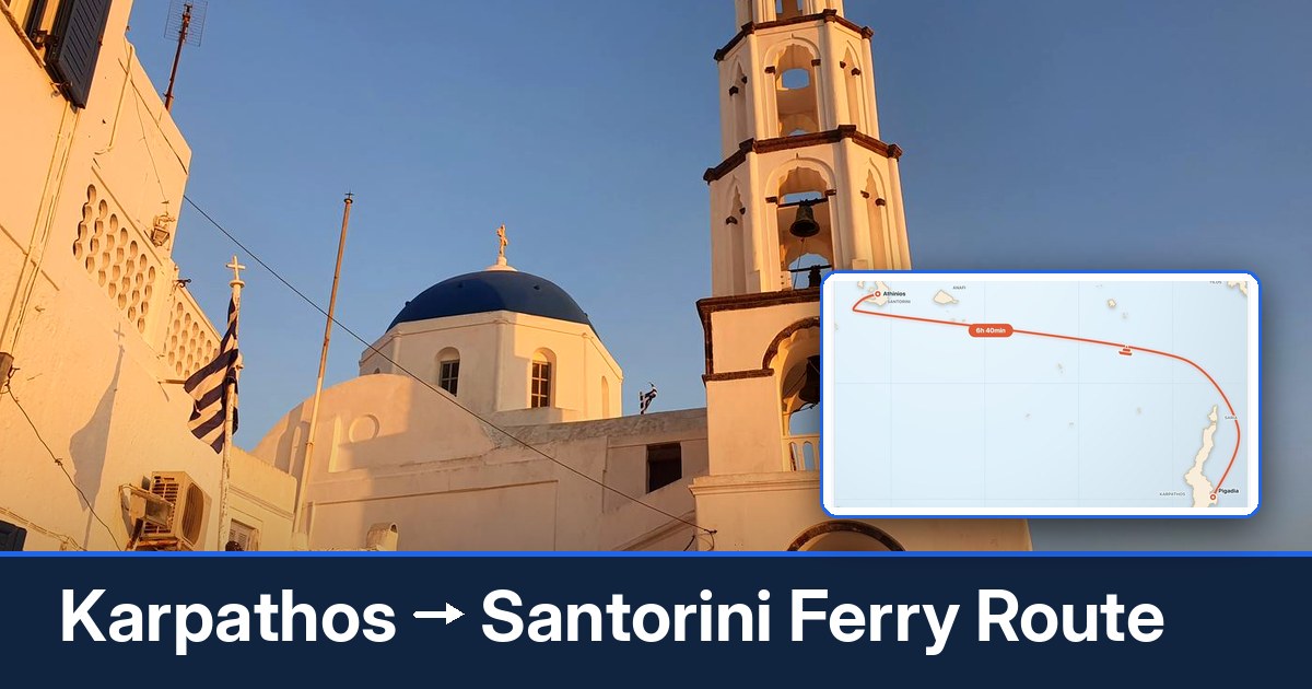Karpathos to Santorini ferry route summary