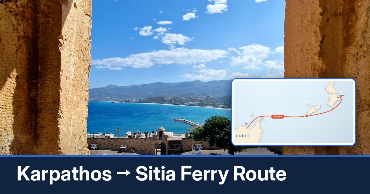 Karpathos to Sitia ferry route summary