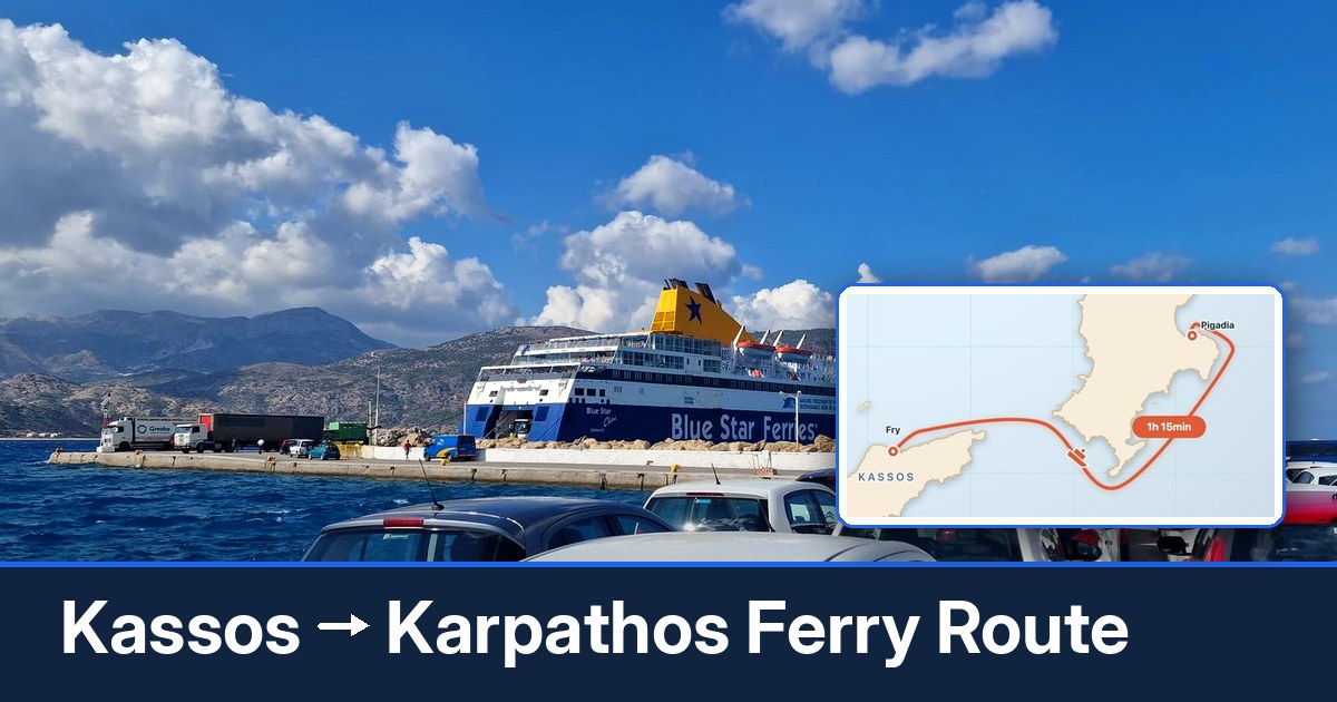 Kassos to Karpathos ferry route summary