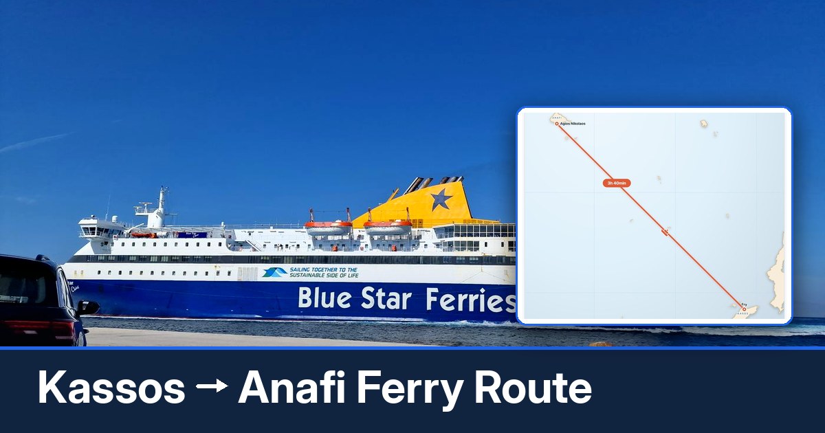 Kassos to Anafi ferry route summary