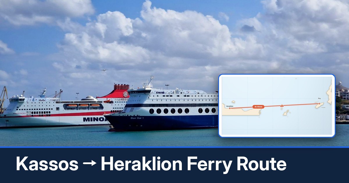 Kassos to Heraklion ferry route summary
