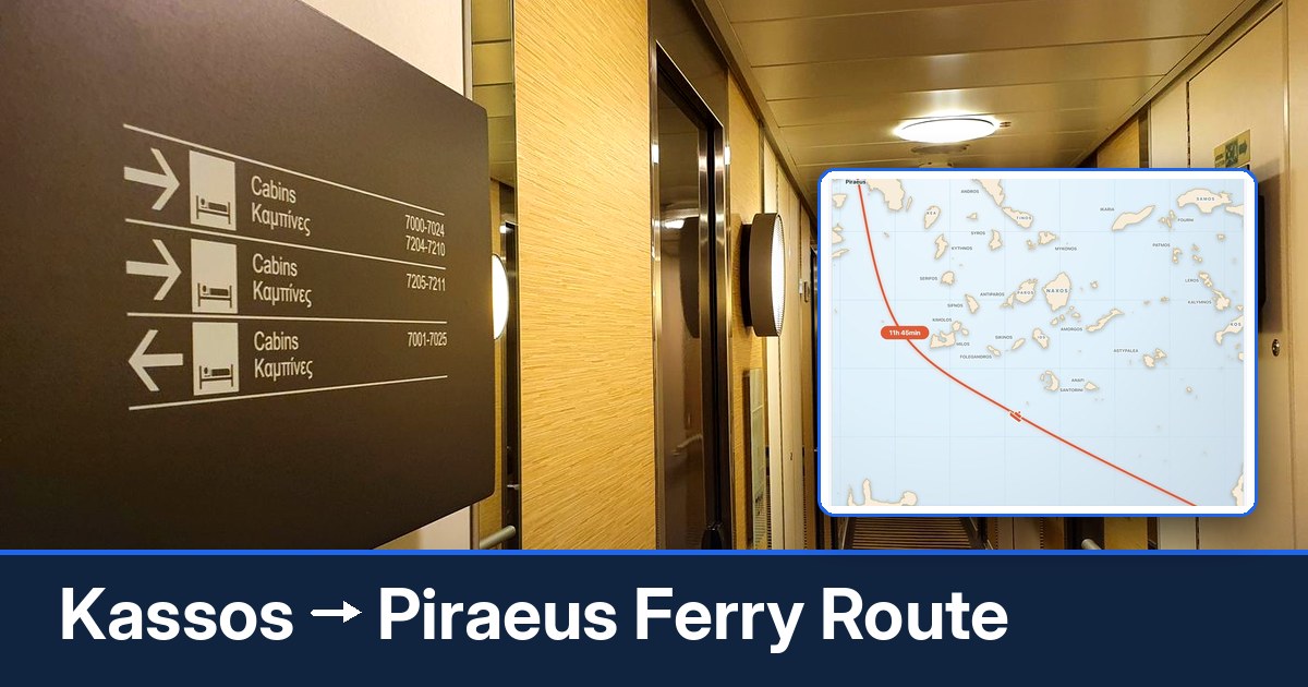 Kassos to Piraeus ferry route summary