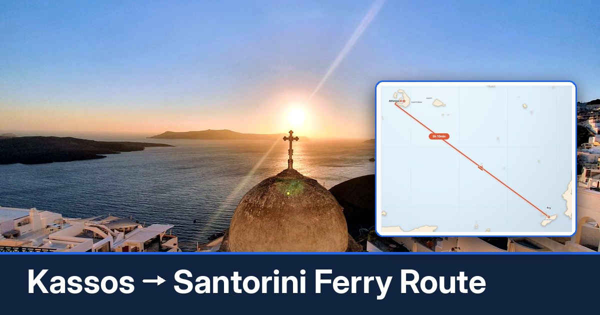 Kassos to Santorini ferry route summary