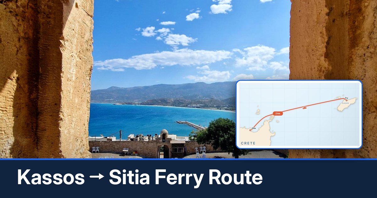 Kassos to Sitia ferry route summary