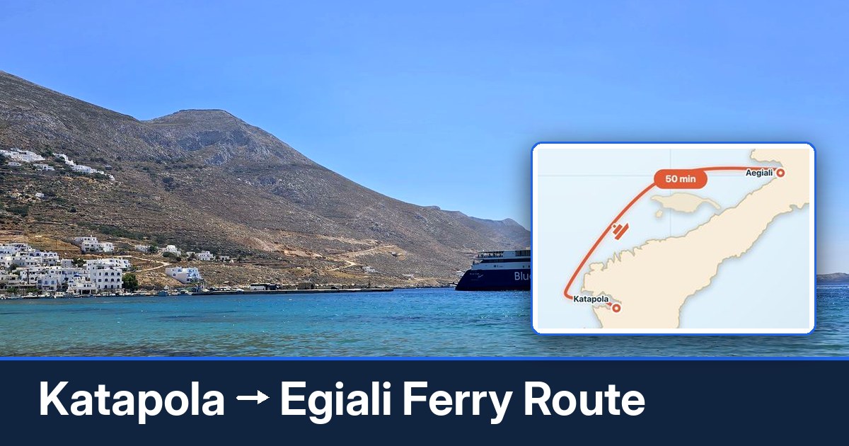 Katapola to Egiali ferry route summary