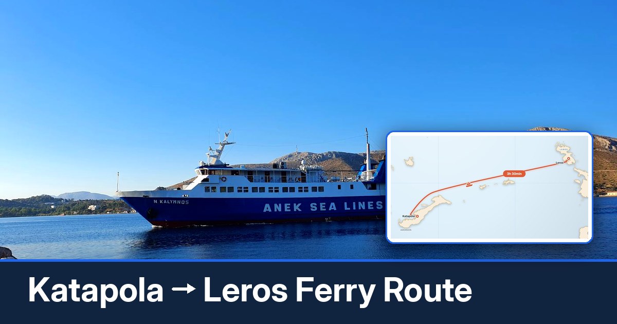 Katapola to Leros ferry route summary