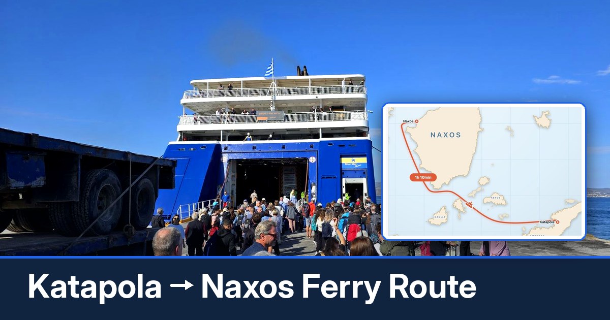 Katapola to Naxos ferry route summary