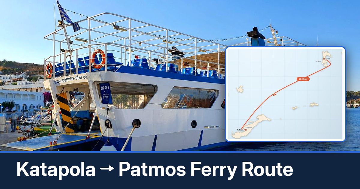 Katapola to Patmos ferry route summary