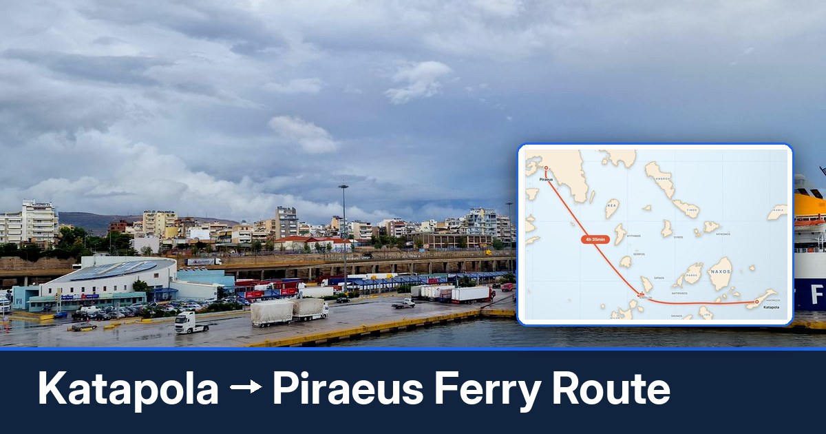 Katapola to Piraeus ferry route summary