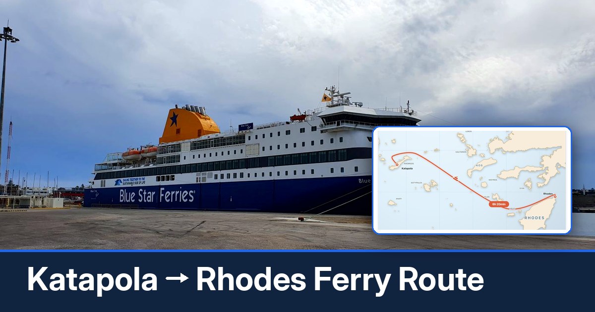 Katapola to Rhodes ferry route summary