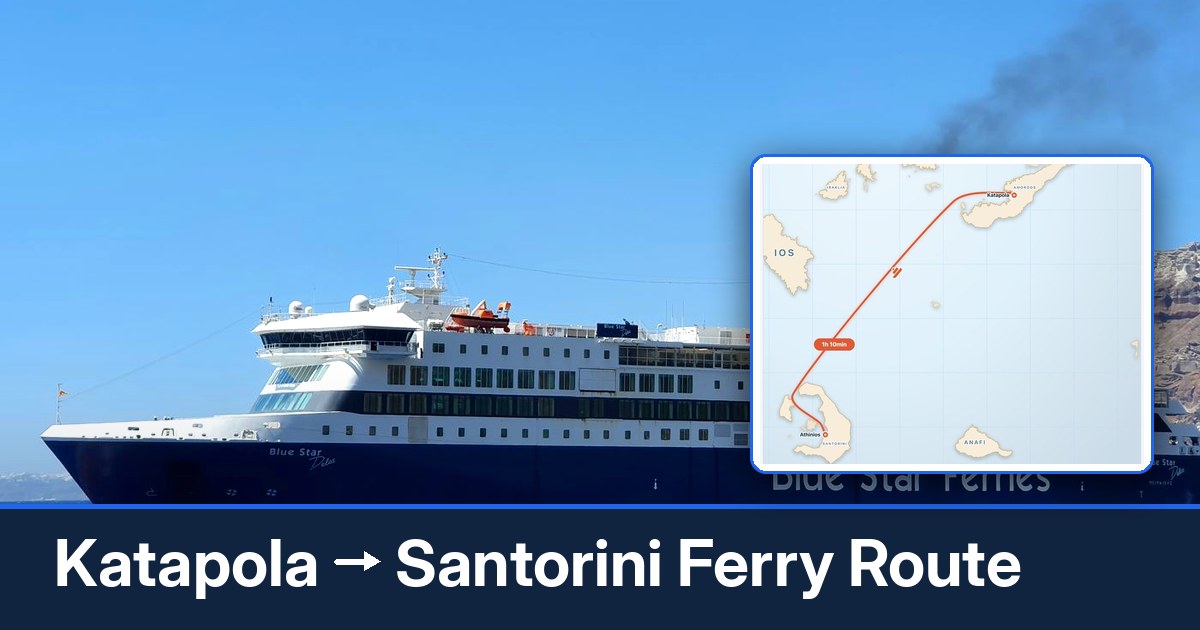 Katapola to Santorini ferry route summary