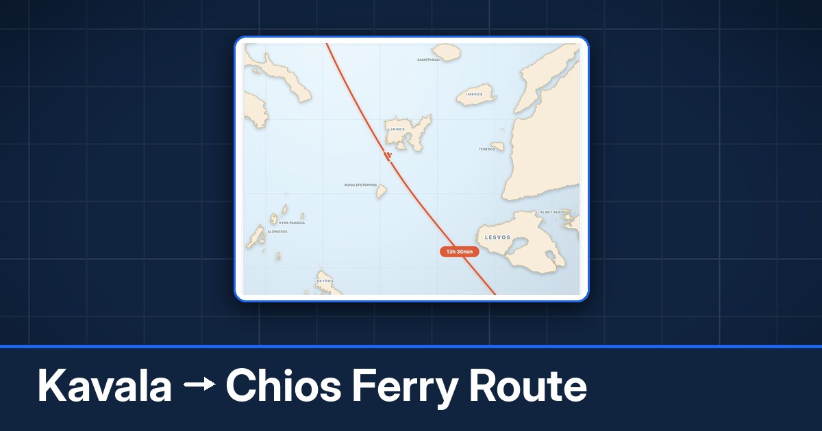 Kavala to Chios ferry route summary