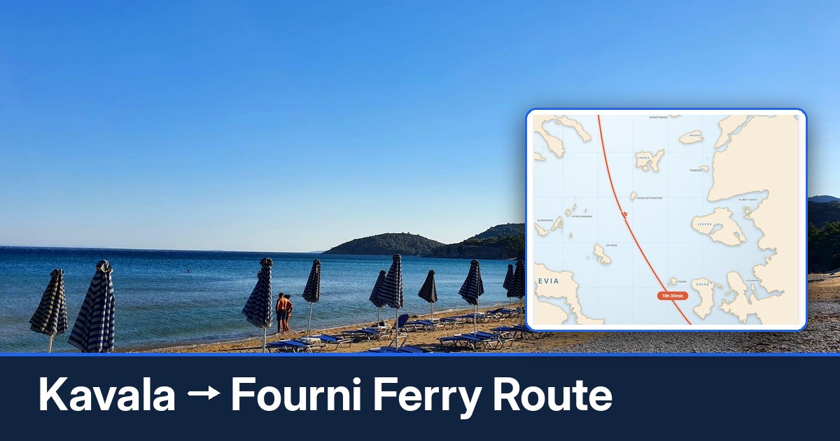 Kavala to Fourni ferry route summary