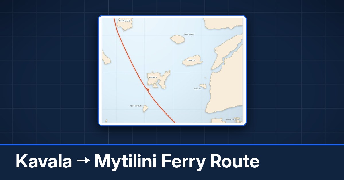 Kavala to Mytilini ferry route summary