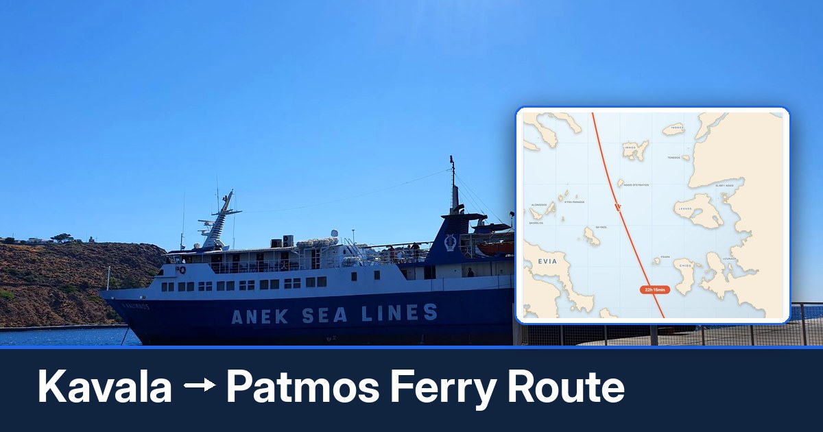 Kavala to Patmos ferry route summary