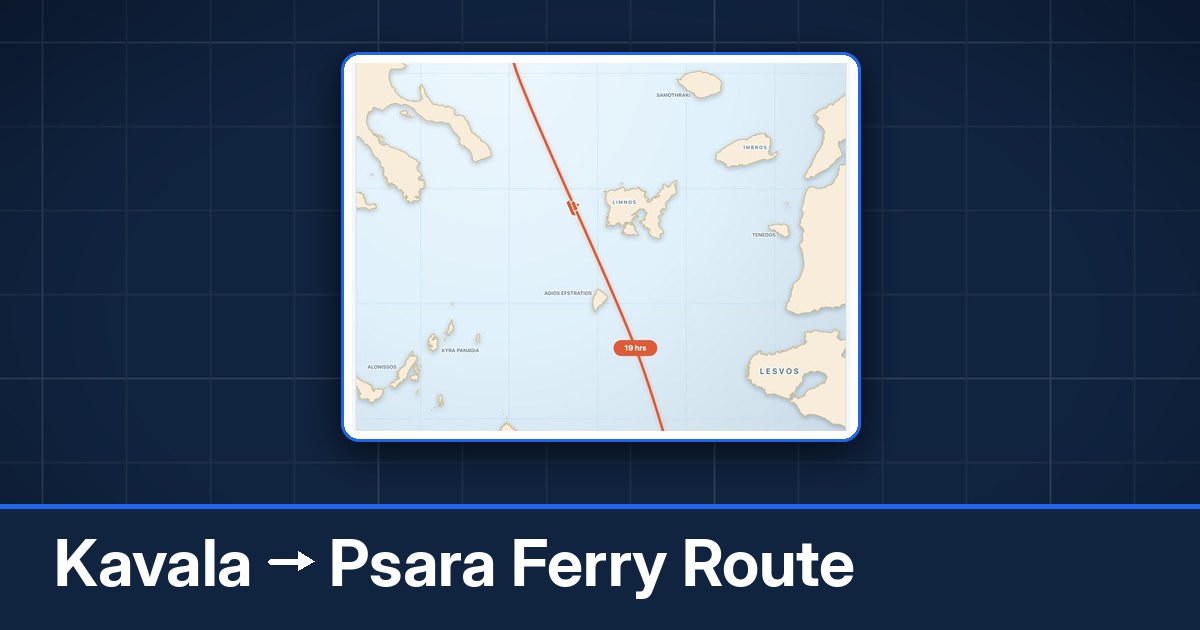 Kavala to Psara ferry route summary