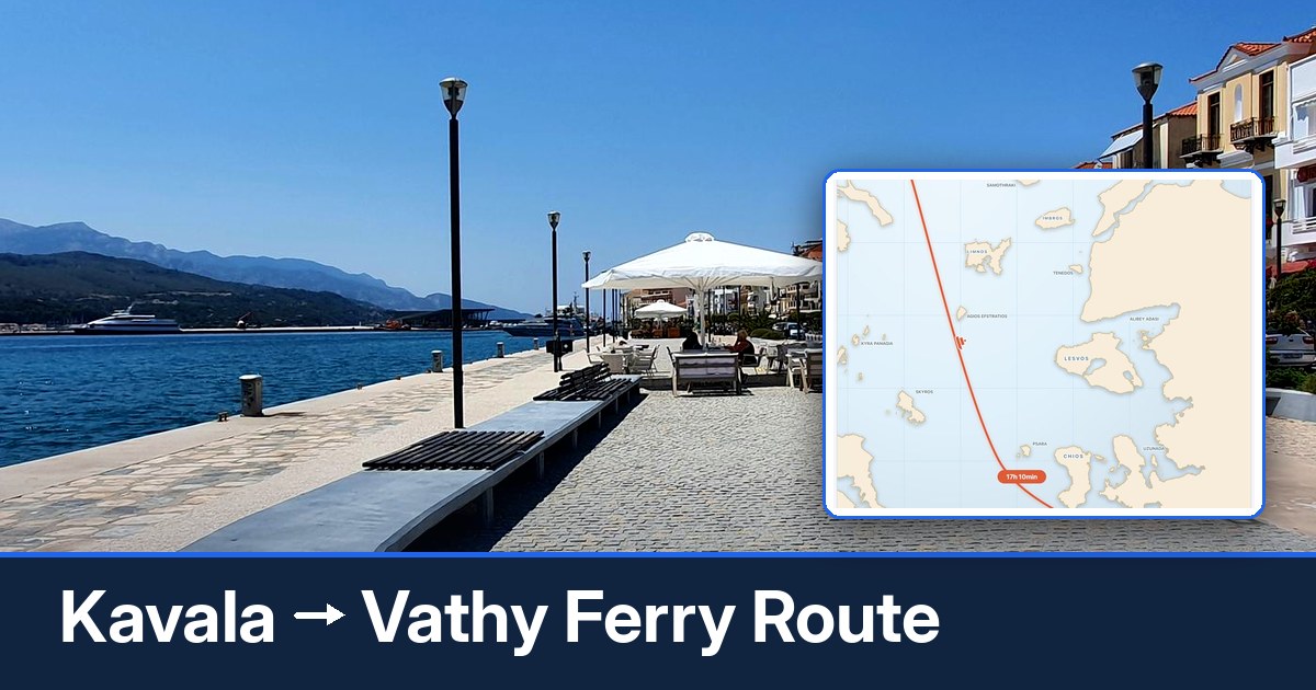 Kavala to Vathy ferry route summary