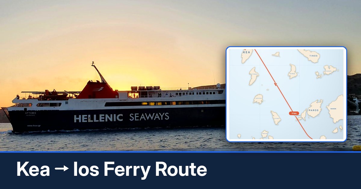 Kea to Ios ferry route summary