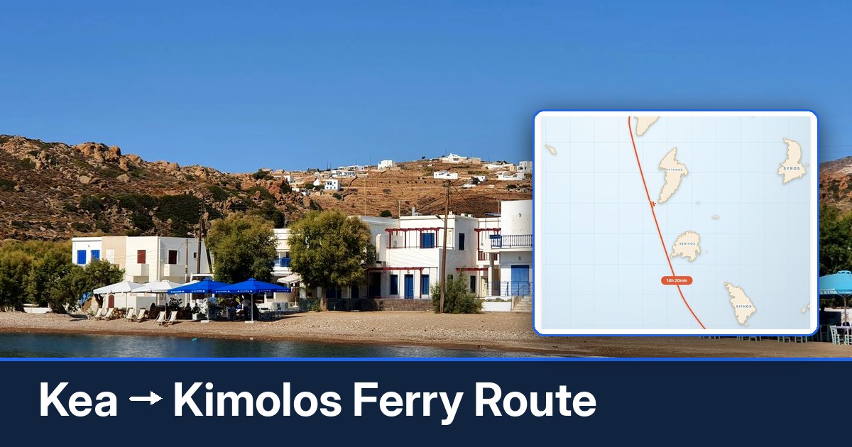 Kea to Kimolos ferry route summary