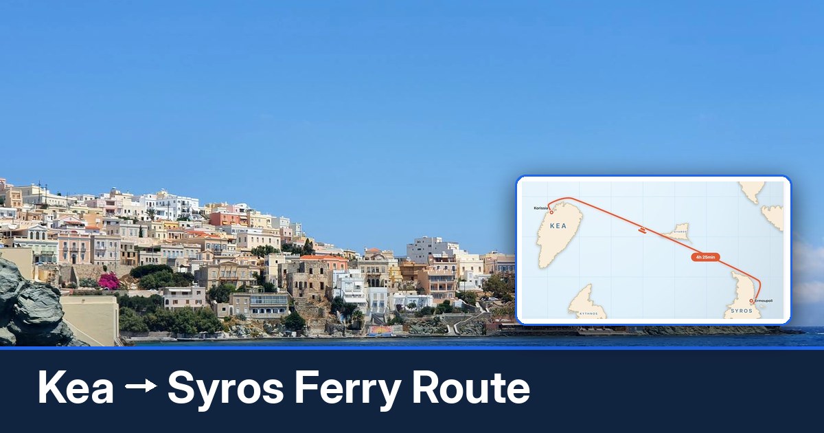 Kea to Syros ferry route summary