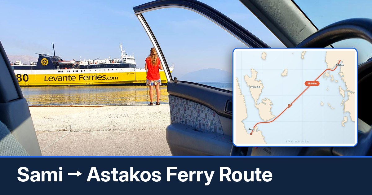 Sami to Astakos ferry route summary