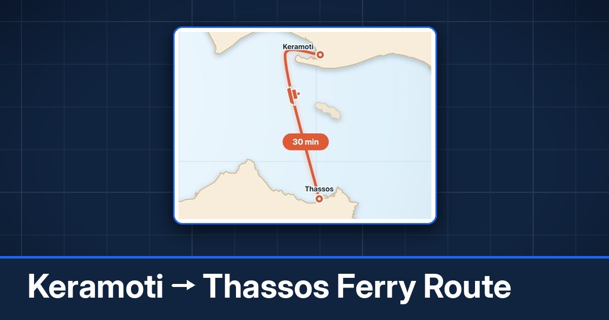 Keramoti to Thassos ferry route summary