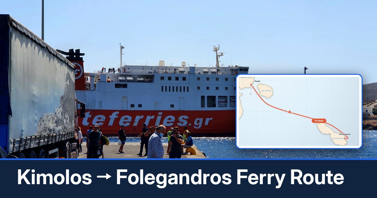 Kimolos to Folegandros ferry route summary