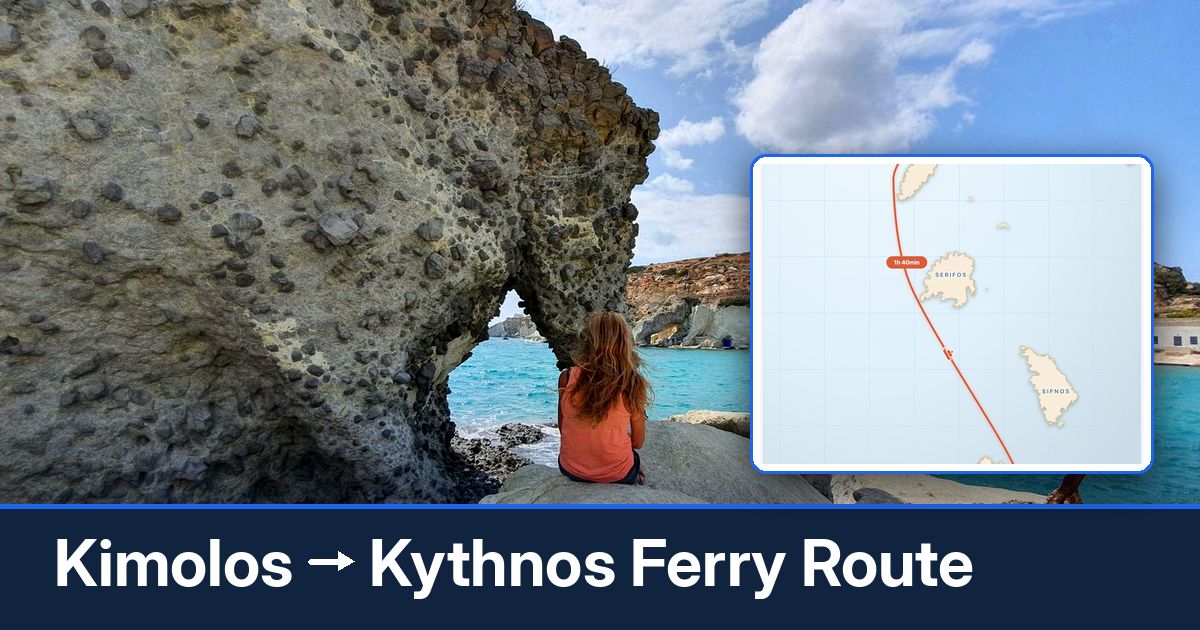 Kimolos to Kythnos ferry route summary