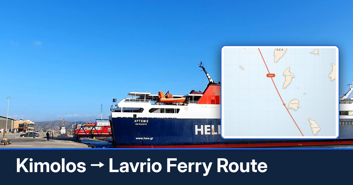Kimolos to Lavrio ferry route summary