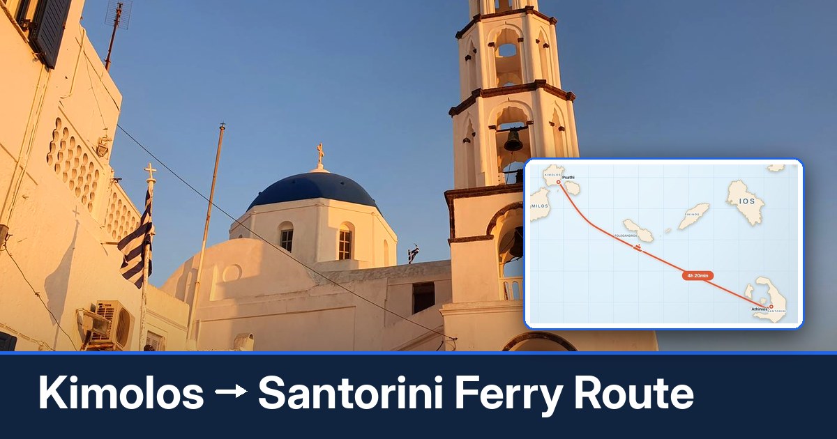 Kimolos to Santorini ferry route summary