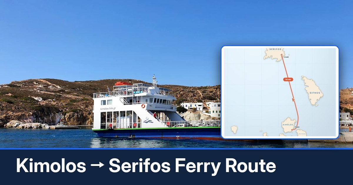 Kimolos to Serifos ferry route summary