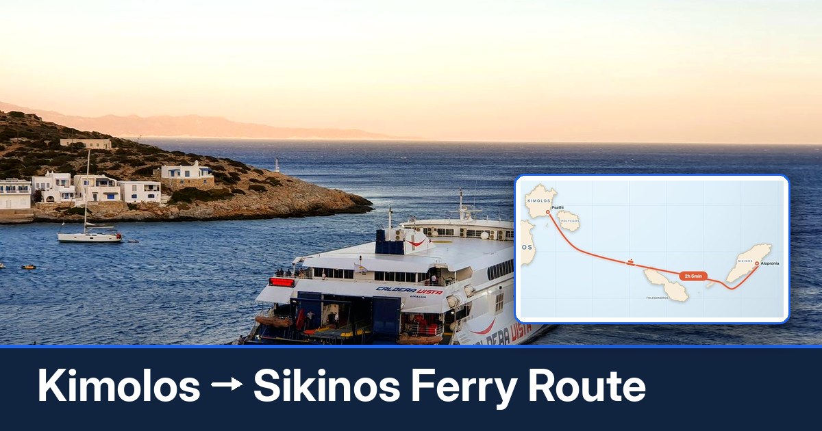Kimolos to Sikinos ferry route summary