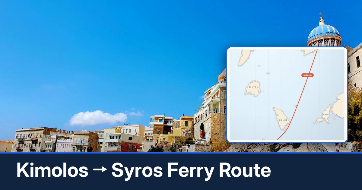 Kimolos to Syros ferry route summary