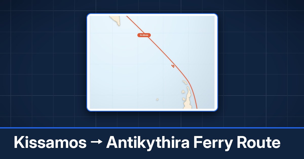 Kissamos to Antikythira ferry route summary