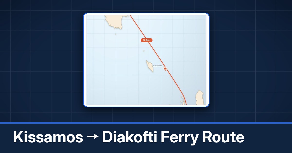 Kissamos to Diakofti ferry route summary
