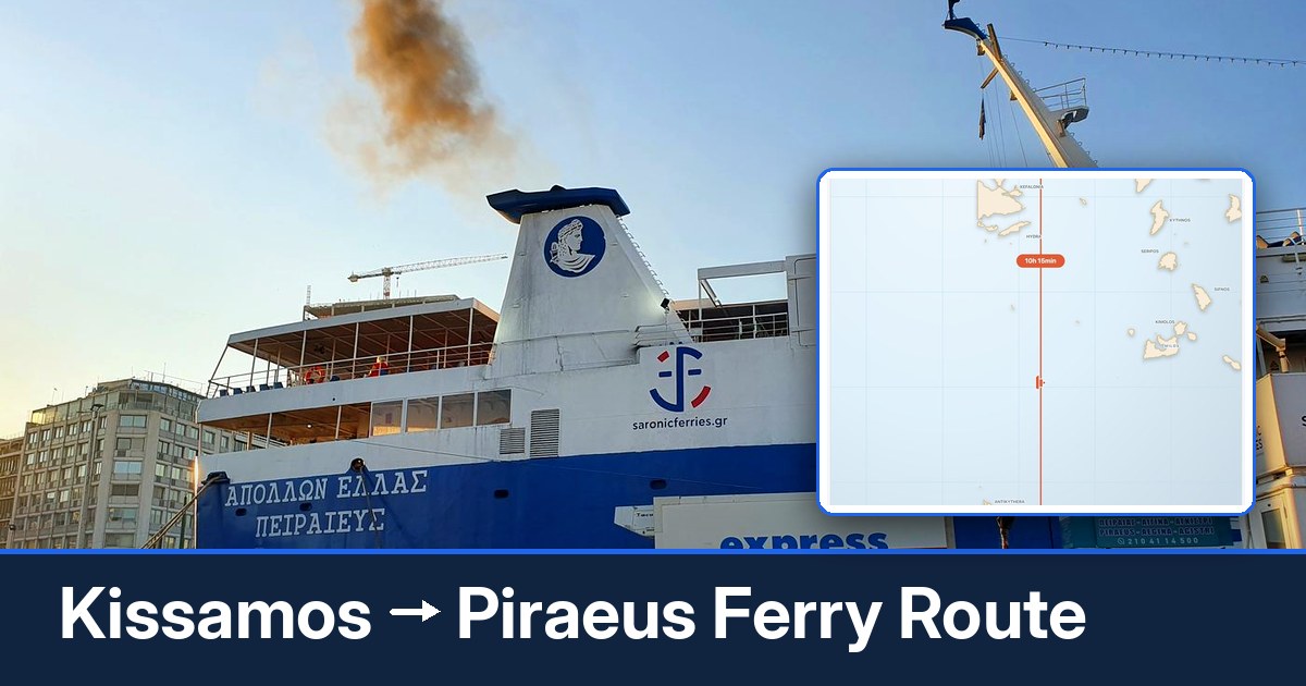 Kissamos to Piraeus ferry route summary