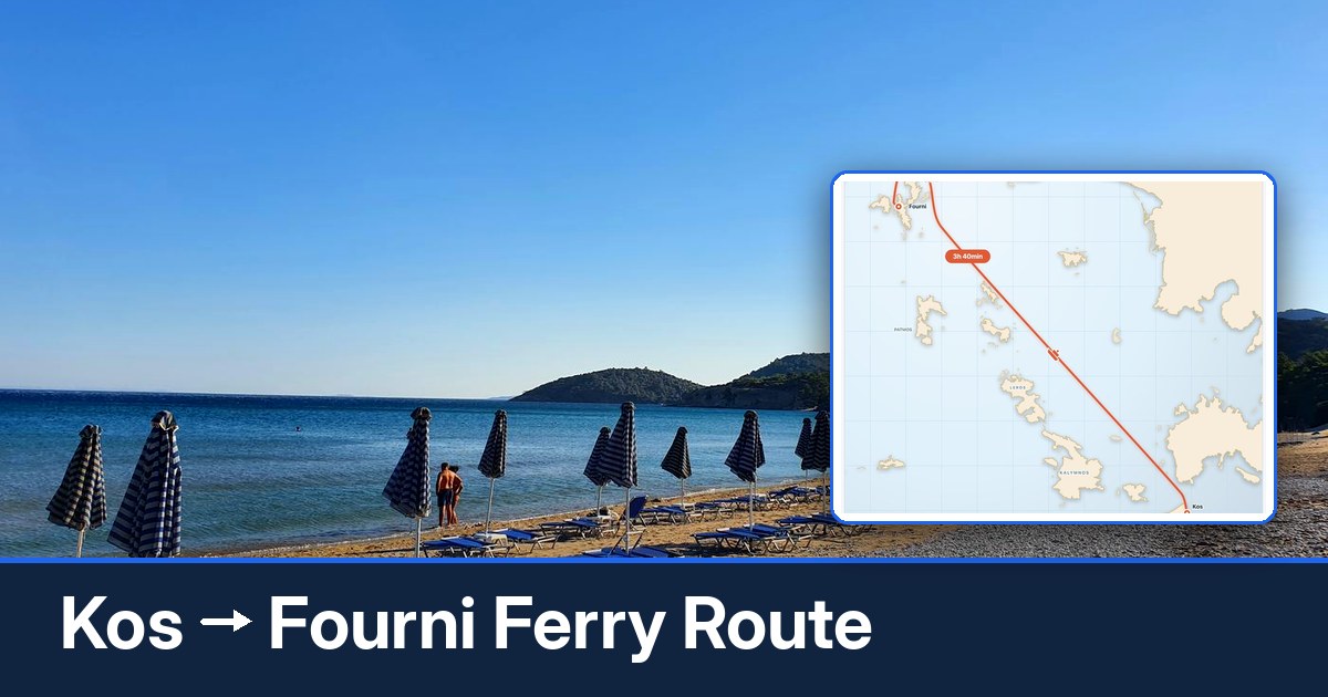 Kos to Fourni ferry route summary