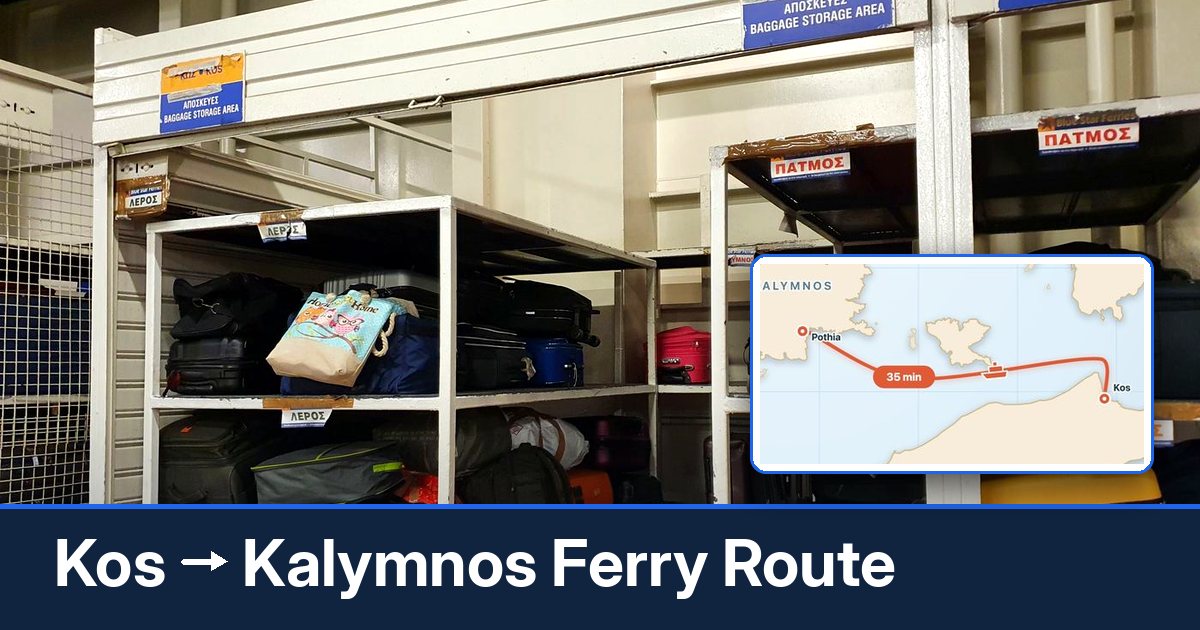 Kos to Kalymnos ferry route summary