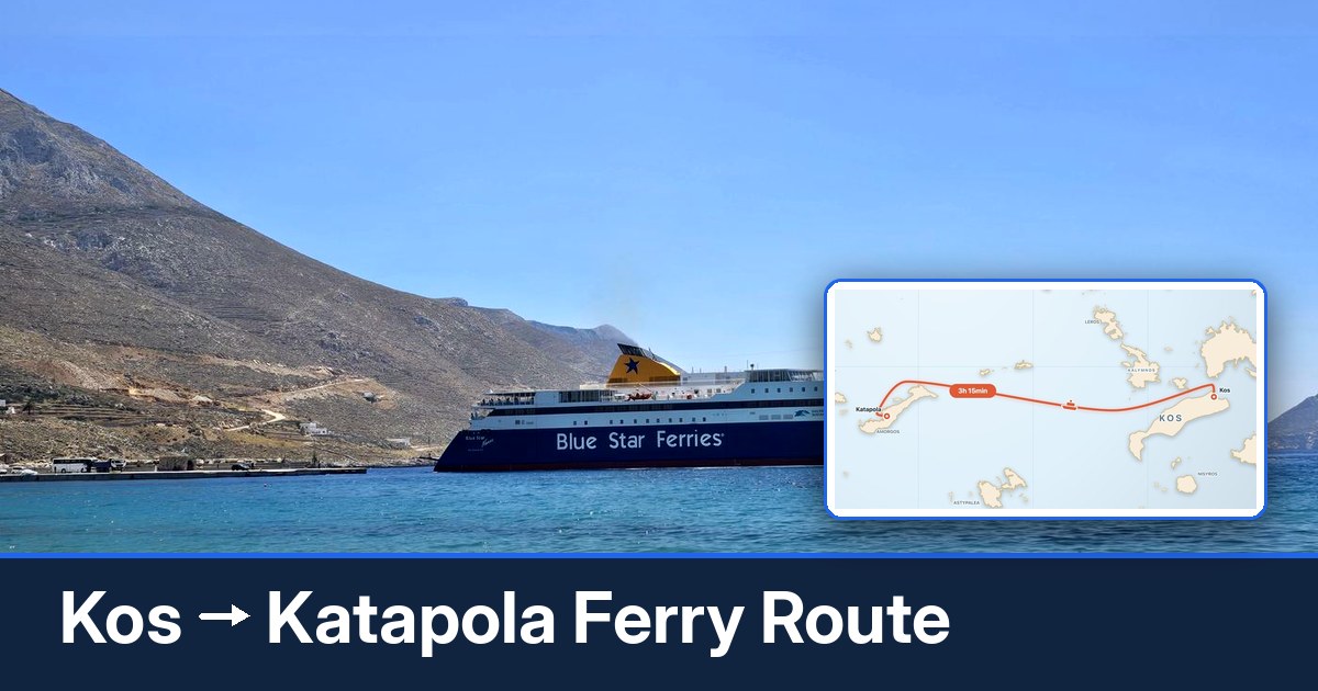 Kos to Katapola ferry route summary