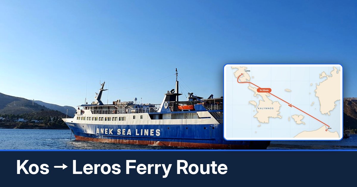 Kos to Leros ferry route summary